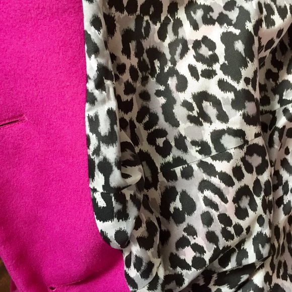 Helene Berman London Hot Pink Wool Coat Large - Picture 8 of 8